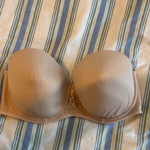 Vanity Fair Strapless Bra in Tan